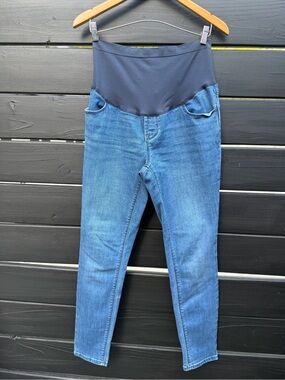 old navy Maternity Wow Skinny Blue Stretch Jeans with Navy Full Panel sz 10